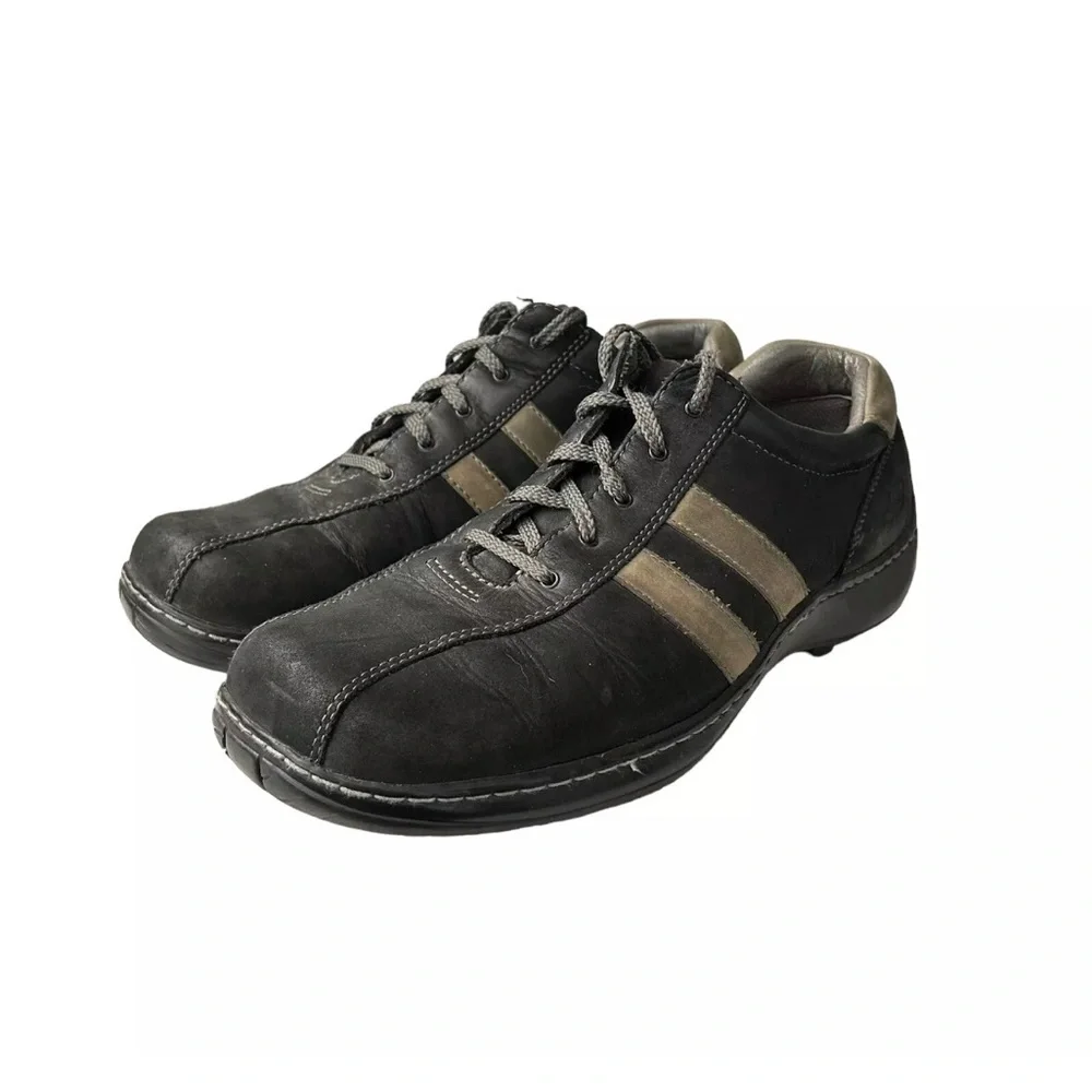 Skechers Critics Men's Black Leather Oxford Shoes SN 60043 Size 12
